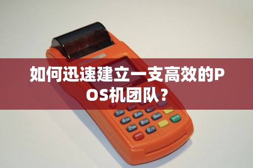如何迅速建立一支高效的POS机团队? 如何迅速建立一支高效的POS机团队?