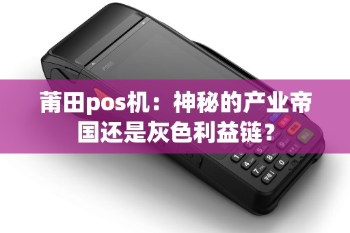 莆田pos机：神秘的产业帝国还是灰色利益链？
