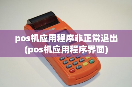 pos机应用程序非正常退出(pos机应用程序界面)