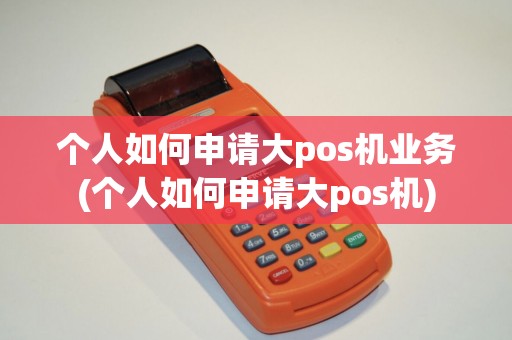 个人如何申请大pos机业务(个人如何申请大pos机)