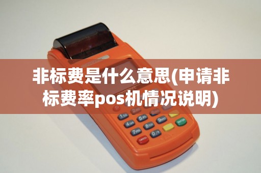 非标费是什么意思(申请非标费率pos机情况说明)
