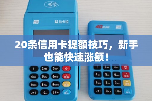 20条信用卡提额技巧，新手也能快速涨额！