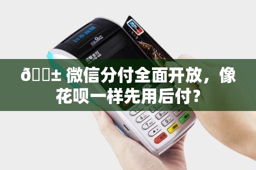 📱 微信分付全面开放,像花呗一样先用后付? 📱 微信分付全面开放,像花呗一样先用后付?