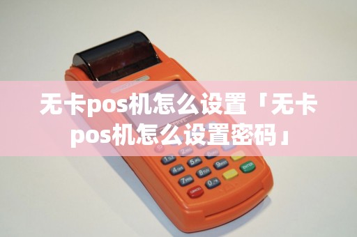 无卡pos机怎么设置「无卡pos机怎么设置密码」 无卡pos机怎么设置「无卡pos机怎么设置密码」